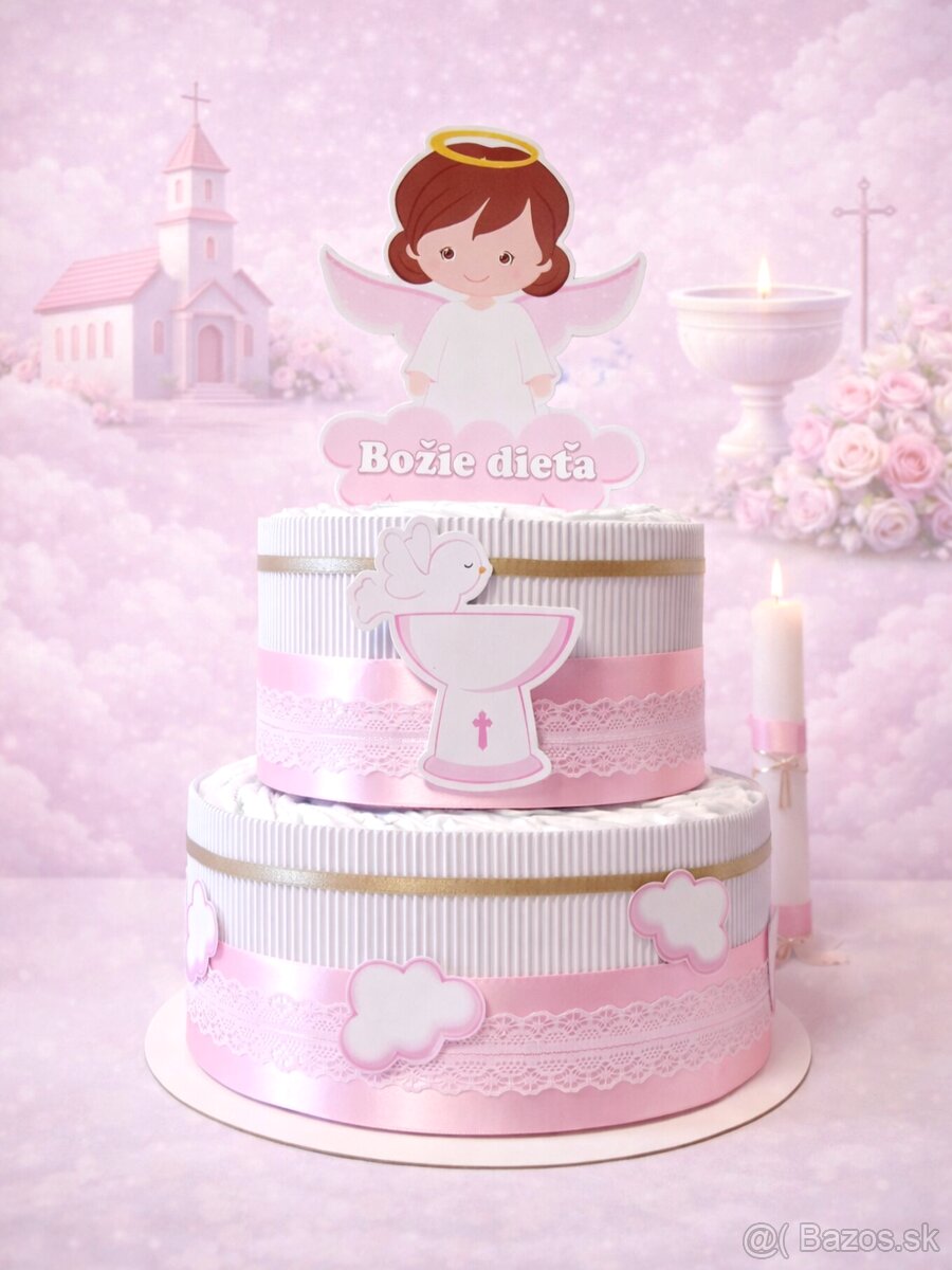 Plienková torta RUŽOVÝ ANJELIK