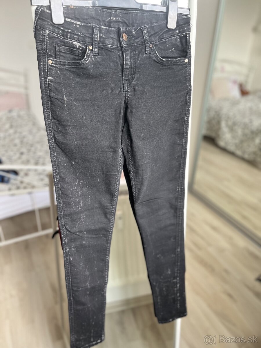 H&M cierne skinny jeans rifle džinsy obtiahnuté