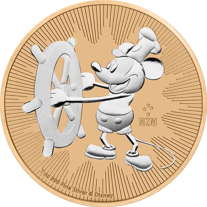 Investicne striebro mince minca Mickey Mouse