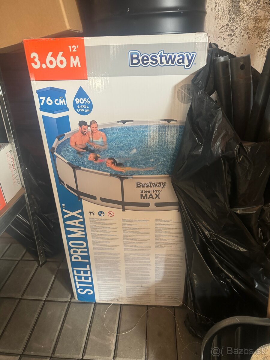 Bazén + schody+ piesková filtrácia + kryt na bazén