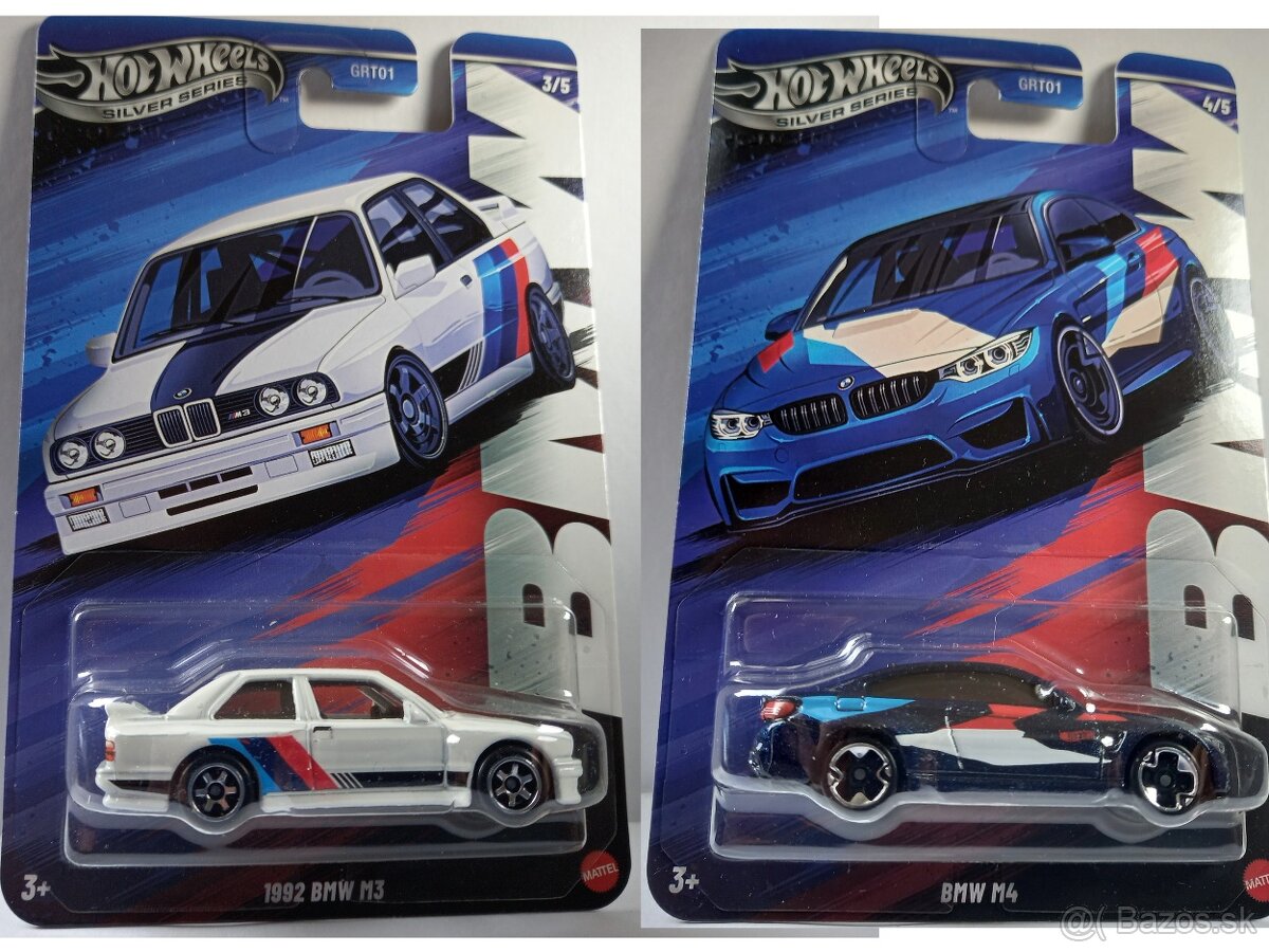 HOT WHEELS - 1992 BMW M3, BMW M4 SILVER SERIES