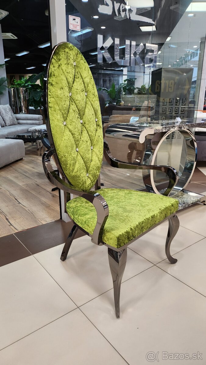 Luxusna jedalenska stolicka - zelen