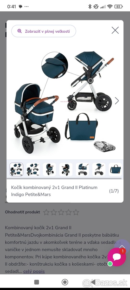 Petite&Mars kočík 3 kombinácia