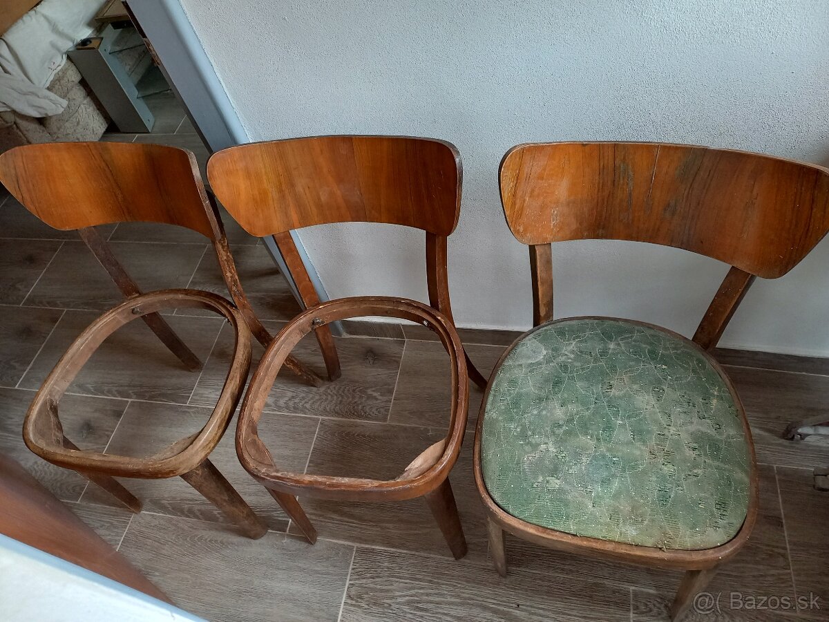 3 kusy vintage stoličky