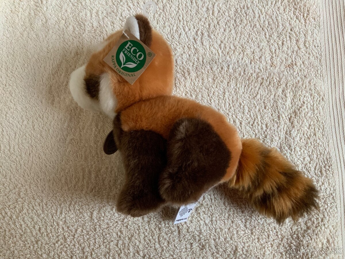 Rappa plyšová panda červená, sediaca 18 cm NOVÁ