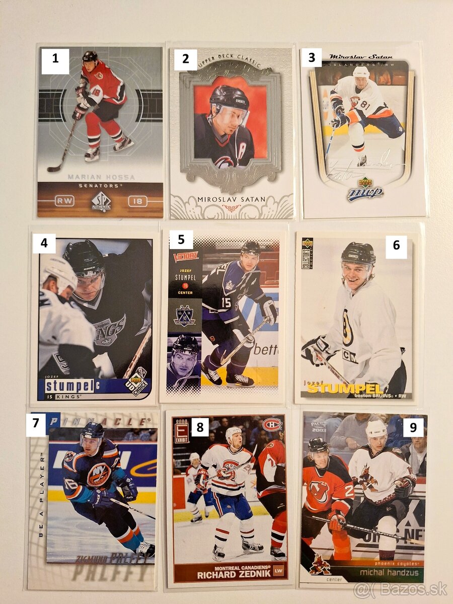 Hokejové kartičky Mix NHL + Slováci