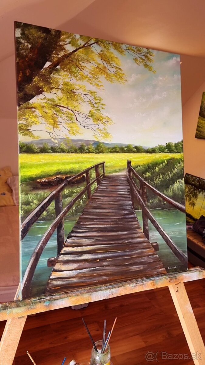 Olejomaľba – Starý most / Príroda (60x80 cm)