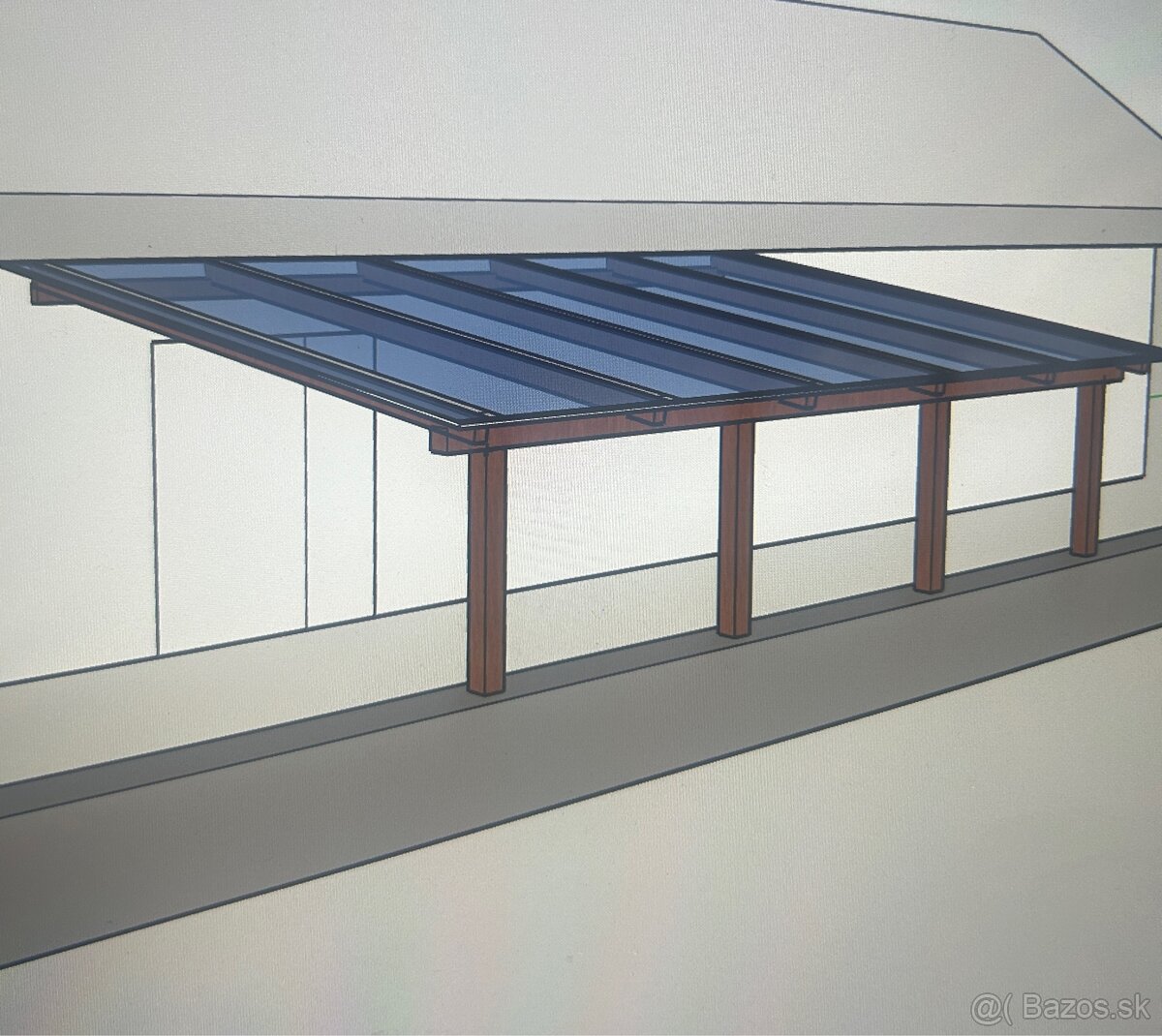 Pergola / prístrešok na mieru – s priesvitnou strechou