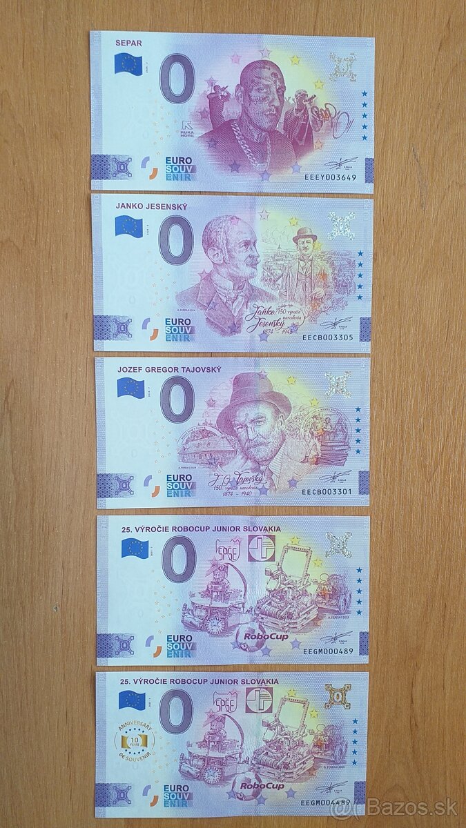 0 euro bankovka, 0 euro souvenir, 0€ bankovka 5