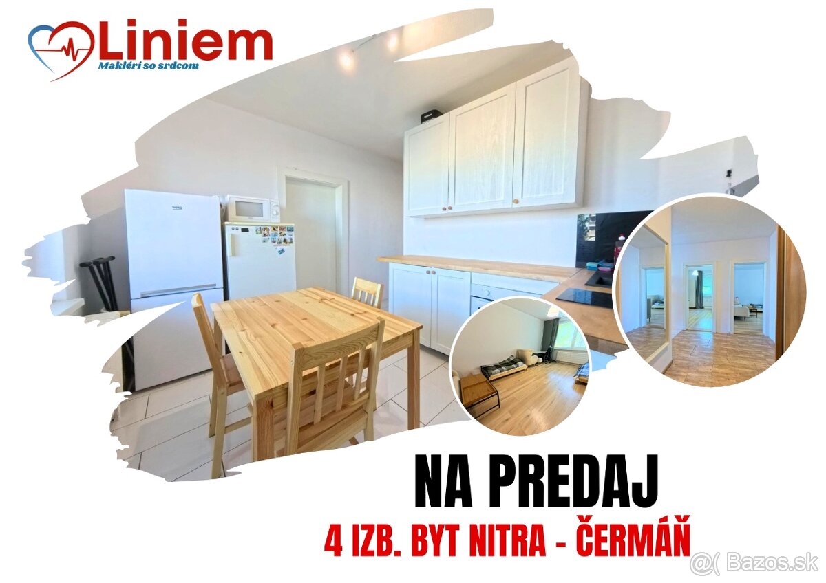 Na predaj priestranný 4-izbový byt po rekonštrukcii – Nitra
