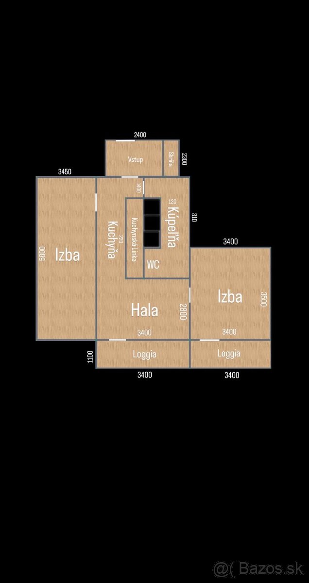 2-izbový byt v centre mesta s krásnym výhľadom