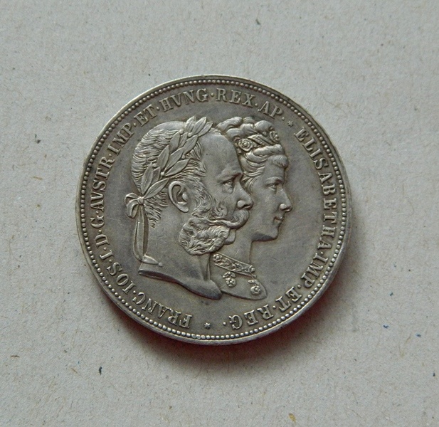 Predám 2 zlatník/florin 1879 str.svadba František Jozef I.