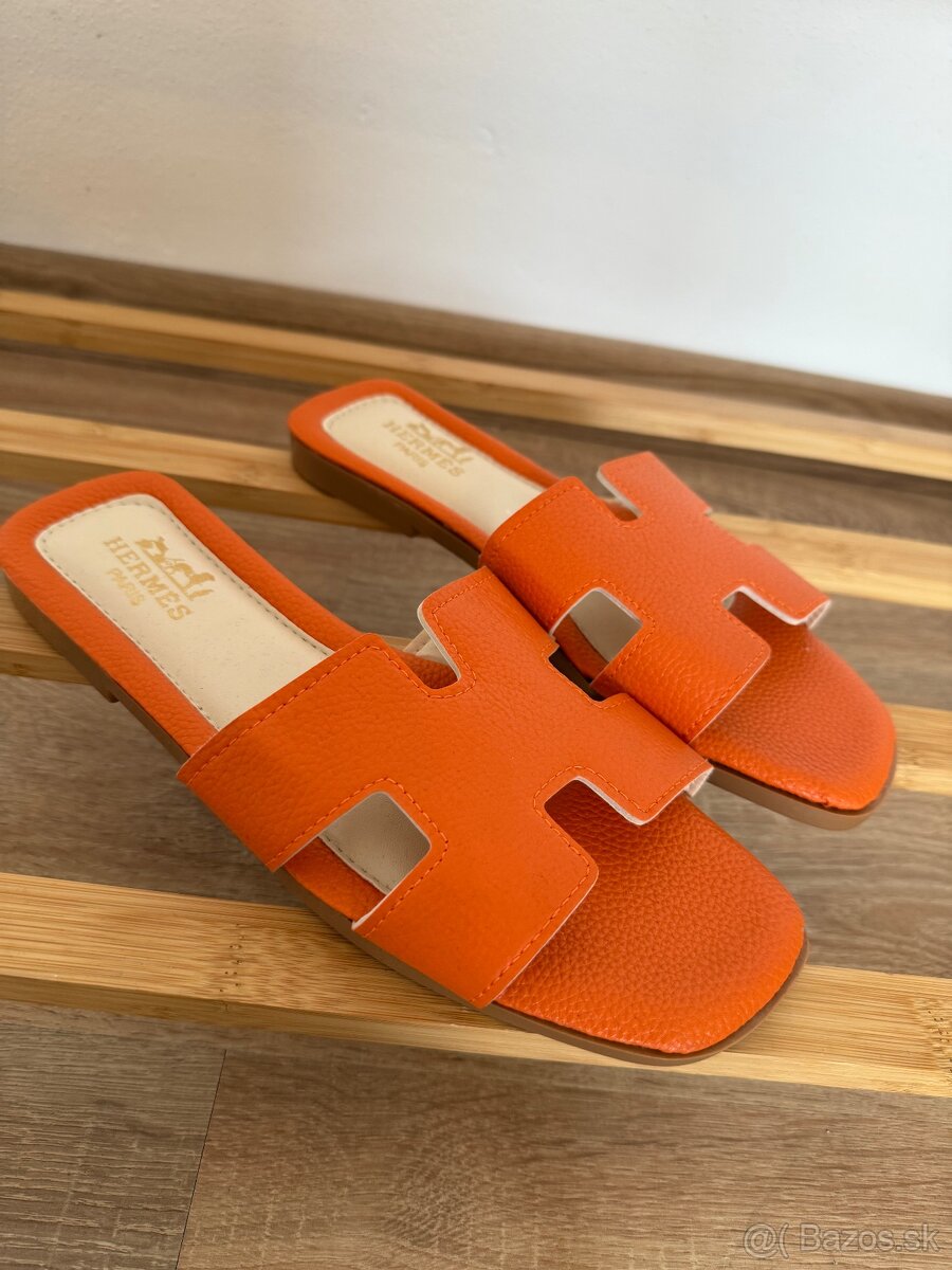 Damske slapky Hermes oranzove