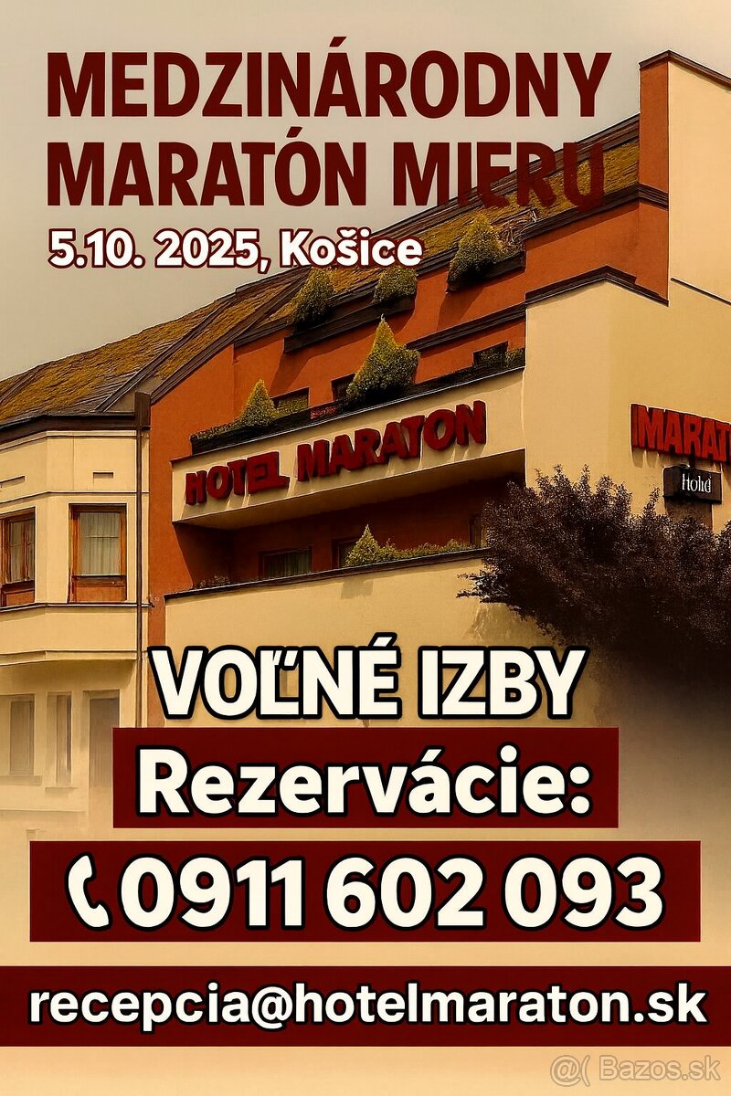 TOP Voľné izby počas Maratónu mieru