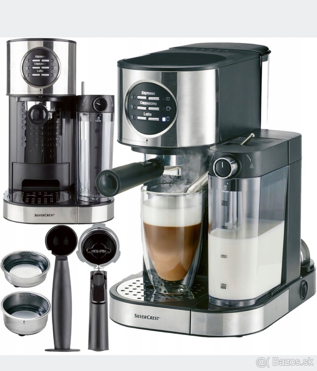 Espresso kávovar s napeňovačom Silvercrest