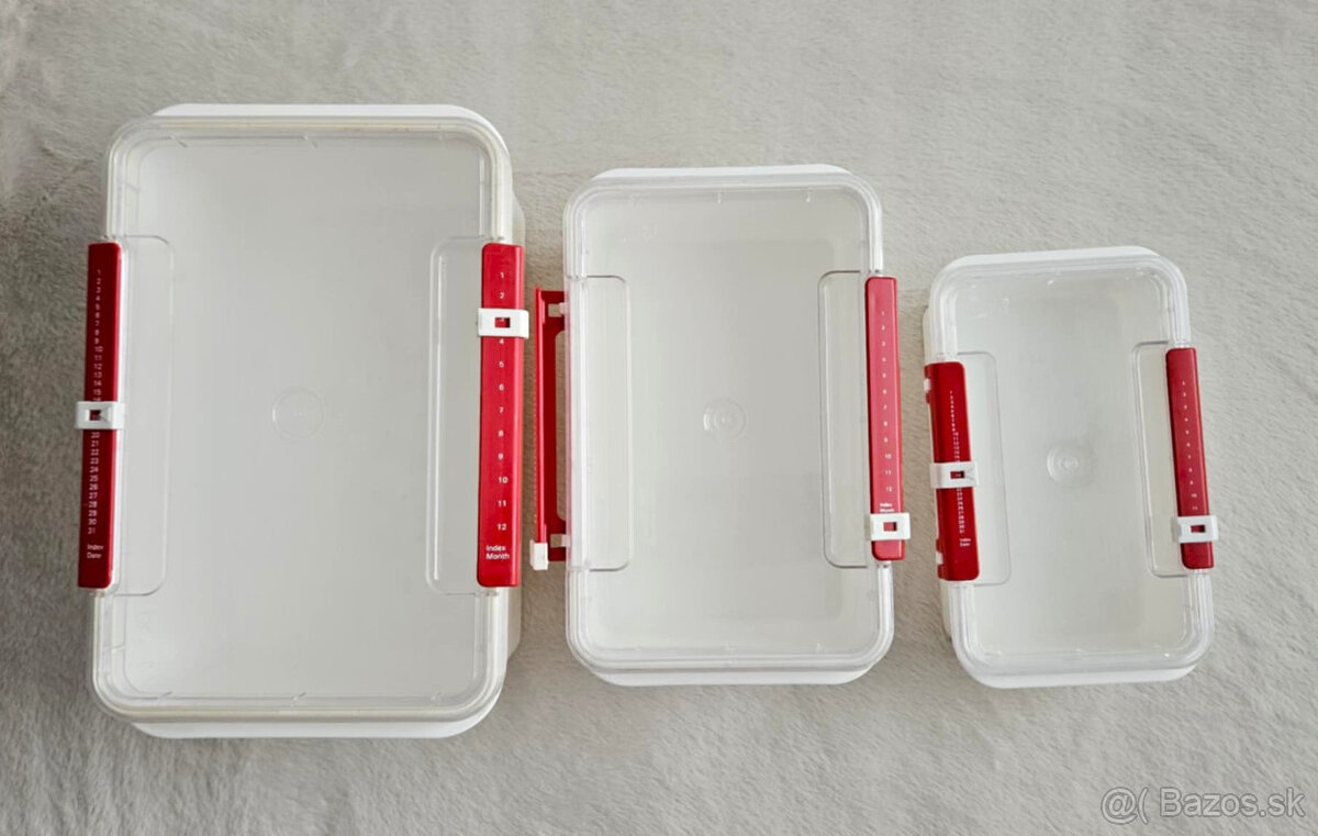 Praktická súprava 3 dóz na potraviny s viečkom, 3 ks