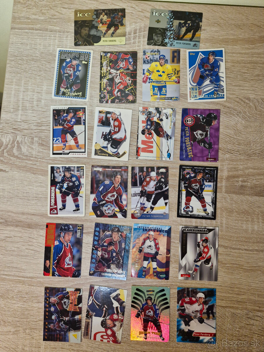 Peter Forsberg NHL kartičky