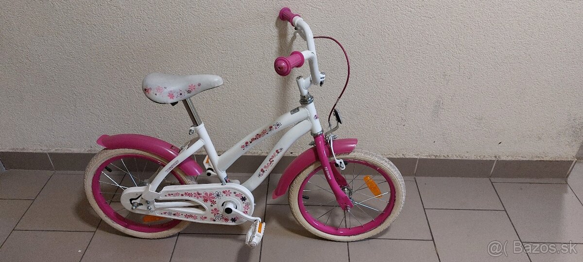 Predám dievčenský 12" bielo-ružový bicykel