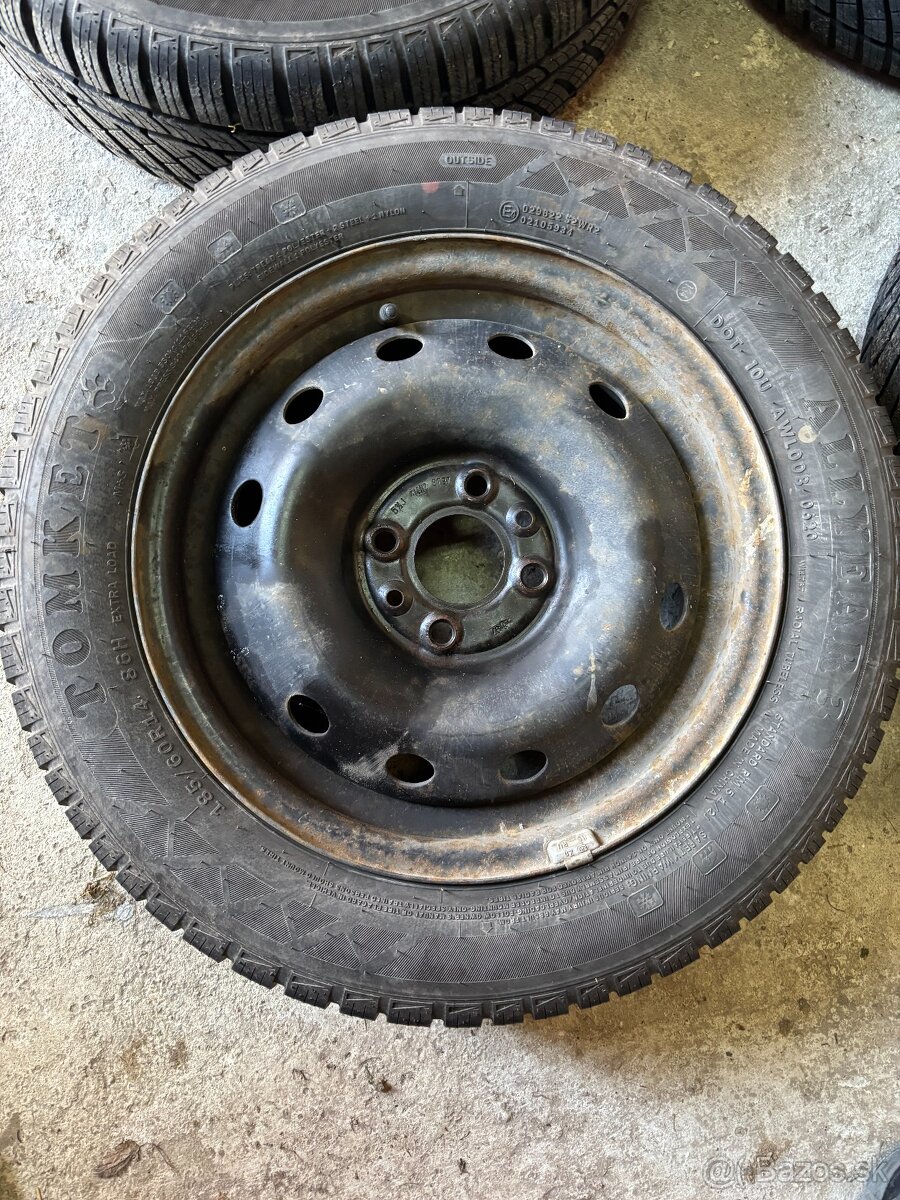 2KS Plechové disky na celoročných pneu 185/60 R14 Fiat