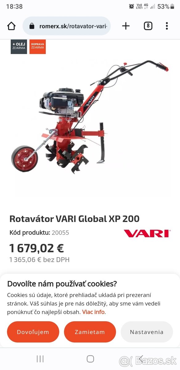 Rotavátor VARI Global XP 200