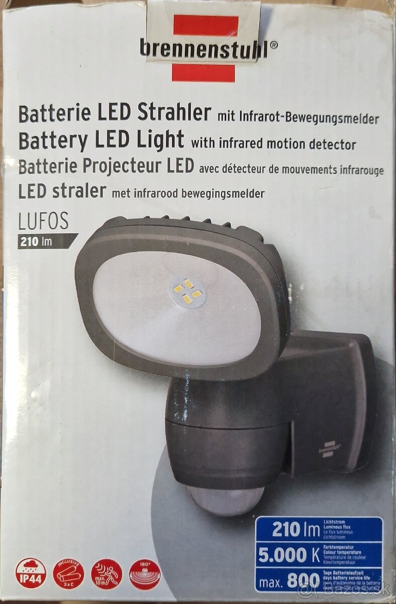 Batériový LED refletor , snímačom pohybu. Zn. Brennenstuhl.