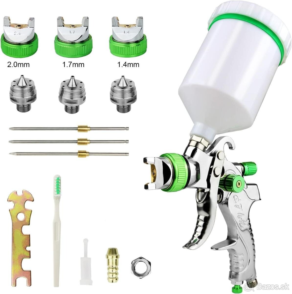 Profesionálna striekacia pištoľ HVLP, 3 trysky 1,4 mm 1,7 mm