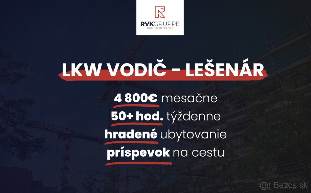 LKW VODIĆ LEŚENÁR NEMECKO