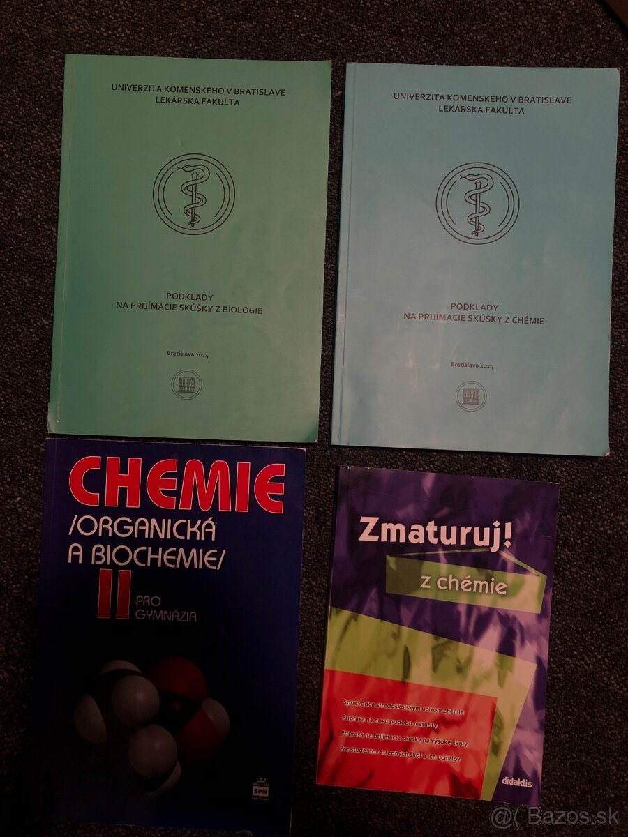 Predám testovnice + knihy na prijímacie skúšky na medicínu