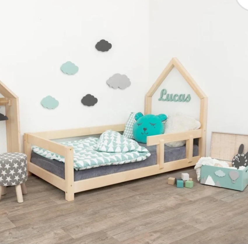 Bonatmi - detska postel domček s pravou bočnicou + GRATIS tu