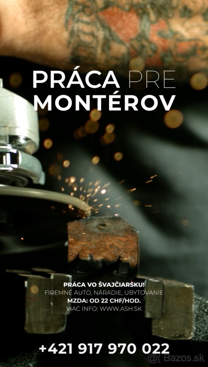 Práca vo ŠVAJČIARSKU pre montérov