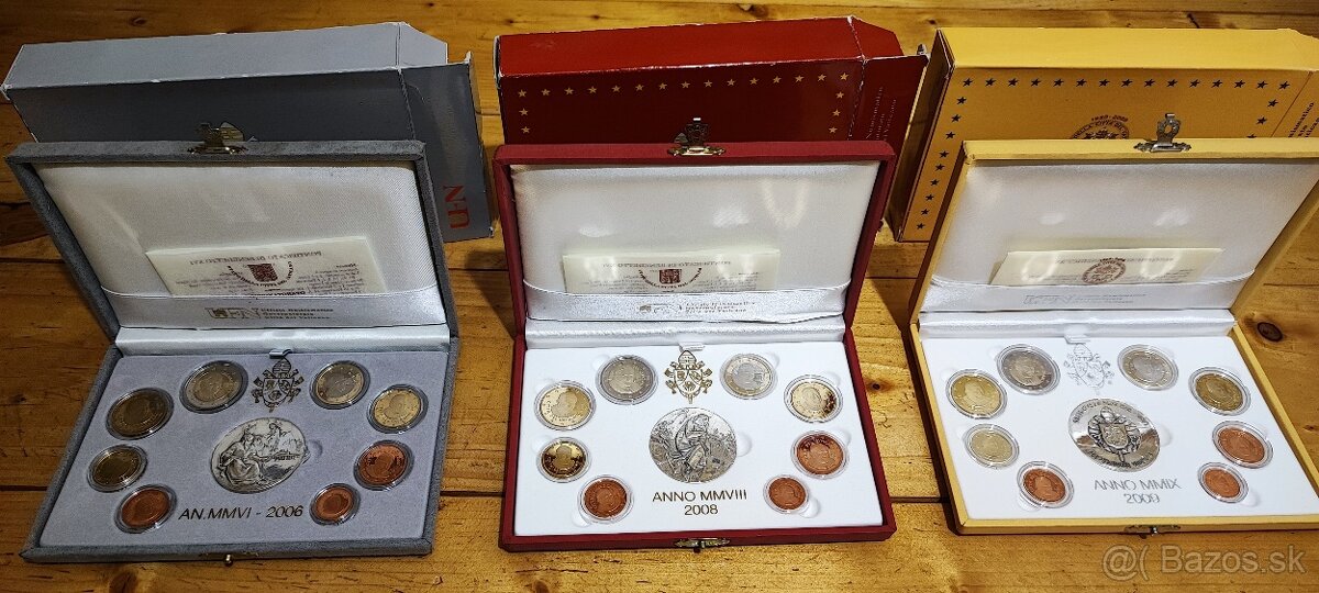 Vatikán proof set 2006, 2008, 2009