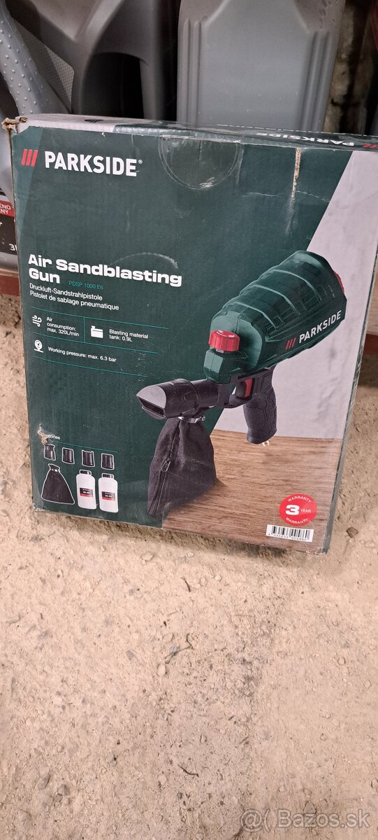 Pieskovacia pištol parkside + 20 kg piesku