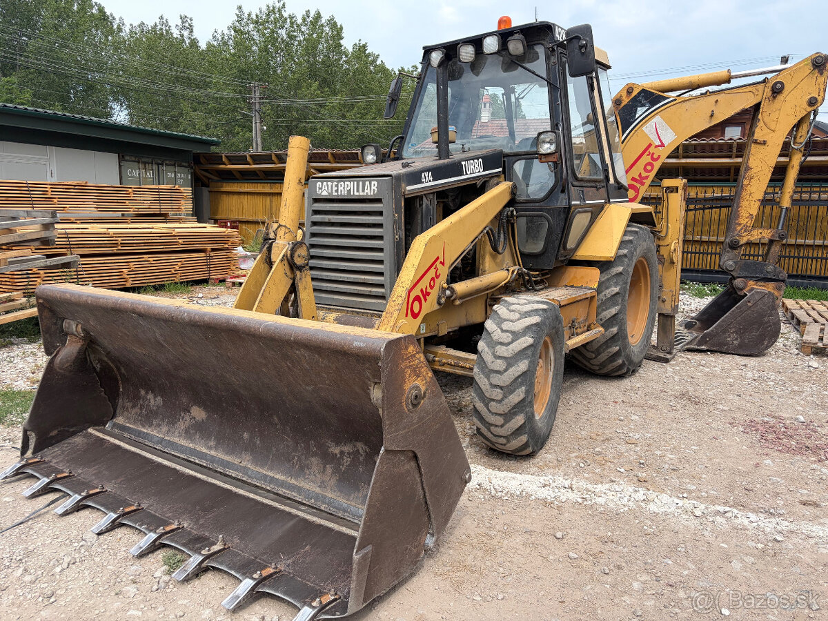 traktorbager , nakladač , CATERPILLAR , stavebné stroje 4x4