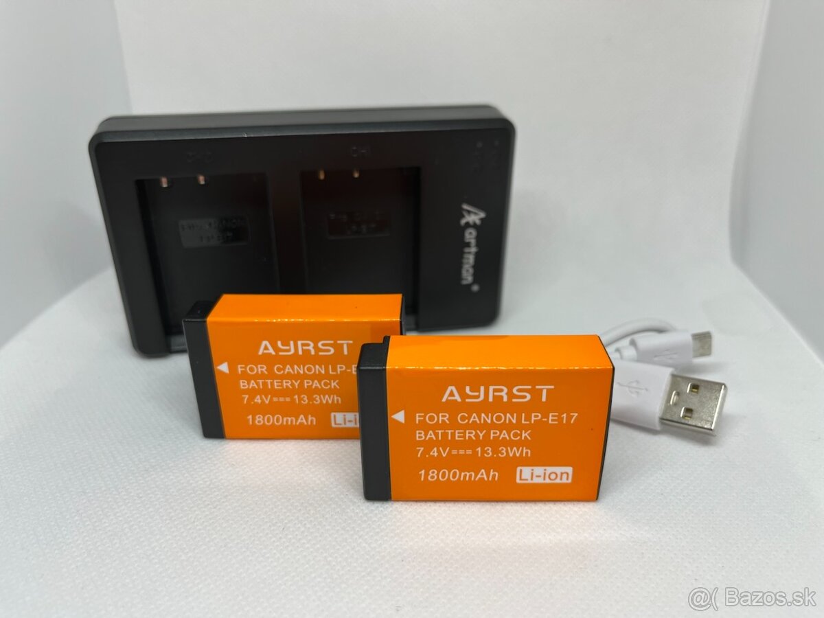 Canon LC-E17 (neoriginál, USB) + 2x LP-E17