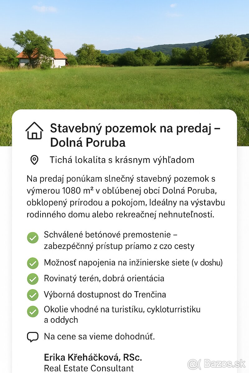 Pozemok na výstavbu domu v Dolnej Porube