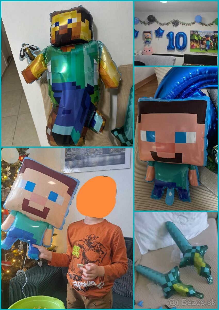 Nové veľké balóny Minecraft aj s mečom- AŽ 15/16/17 kusov