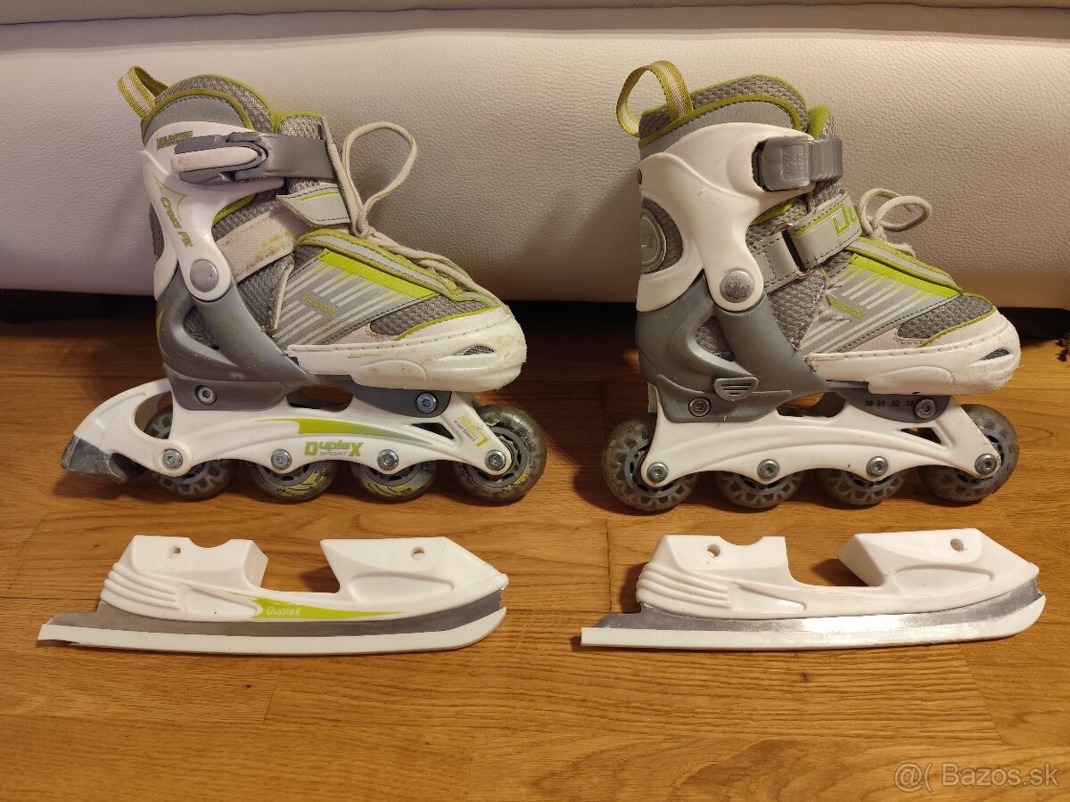 Detské korčule Duplex 2v1 nastaviteľná veľkosť 30-33