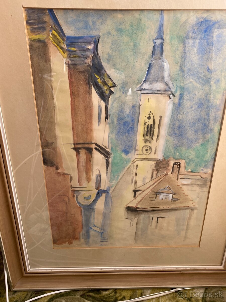 3ks akvarel obrazy Herman Kvasnica. 150€ za kus.