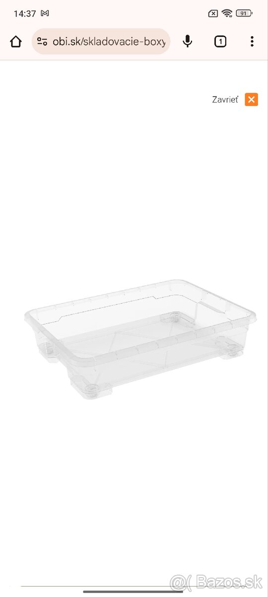 Plastový úložný box transparentný - 52.5L