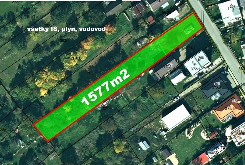 Slnečný pozemok všetky IS, 1577m2, obec Župčany