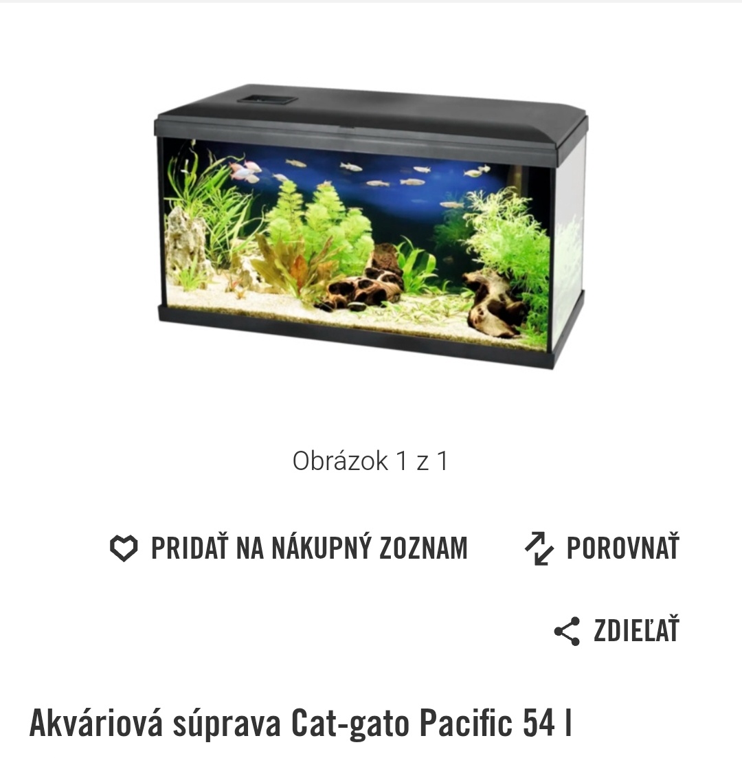 Akvárium sada 54L + kompletná výbava