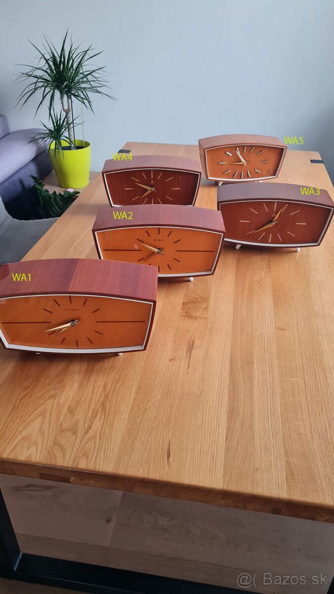 retro hodiny Weimar 01, stolné starožitné hodiny viac ks