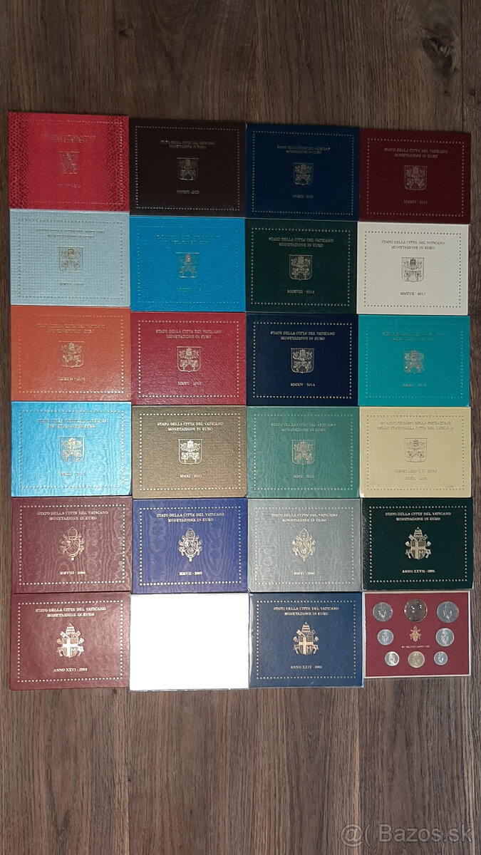 Kompletná zbierka UNC euromincí Vatikán (2002–2024)na predaj
