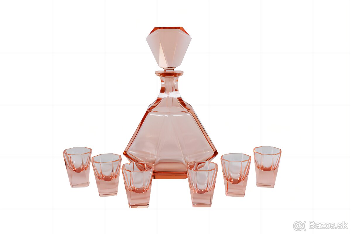 art deco likérová súprava Moser