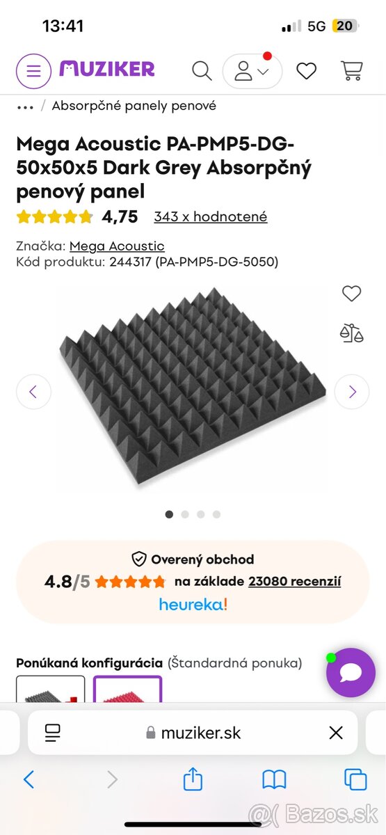 Akusticky penový panel