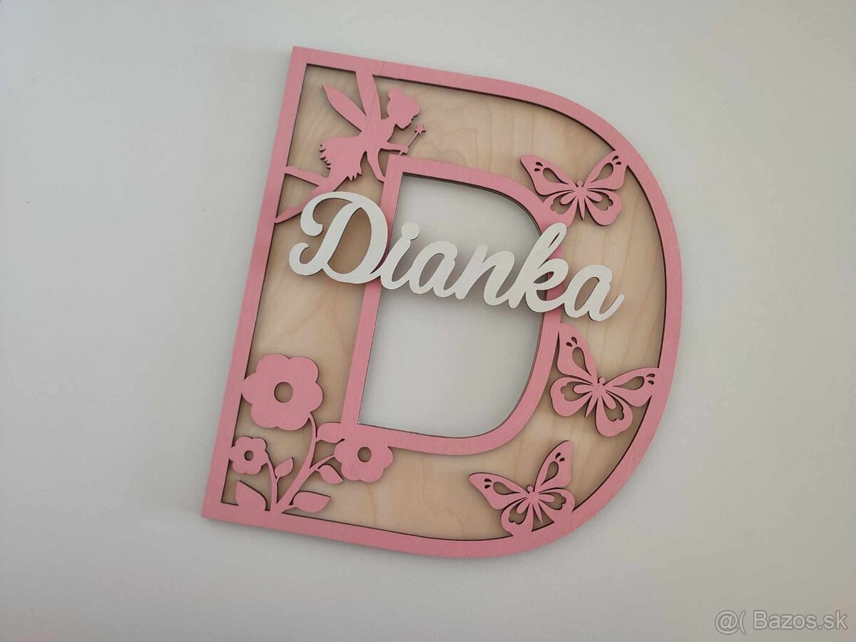 Drevená iniciála - písmenko s menom