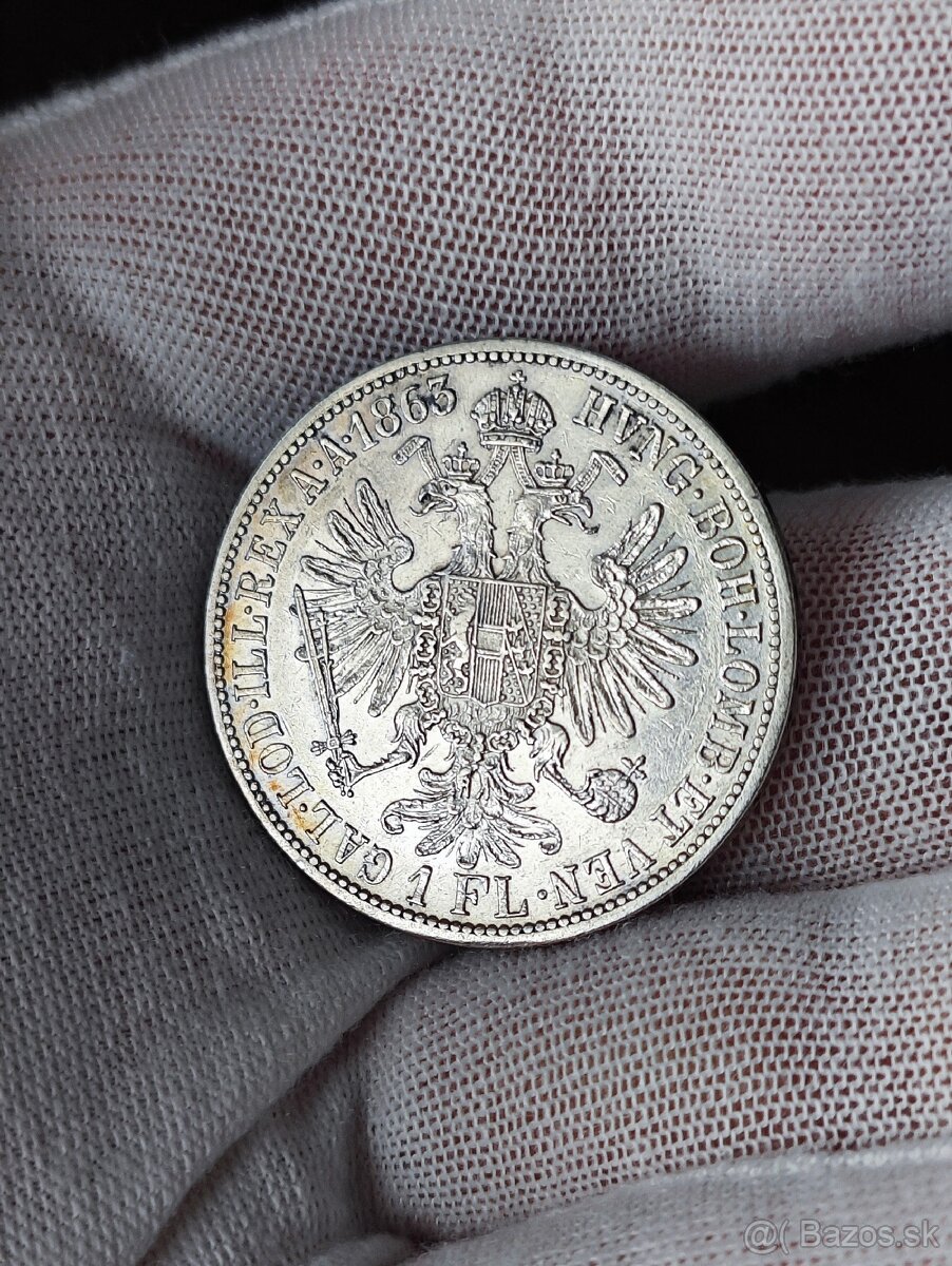 1 zlatnik 1863 A, vzácny, krásny
