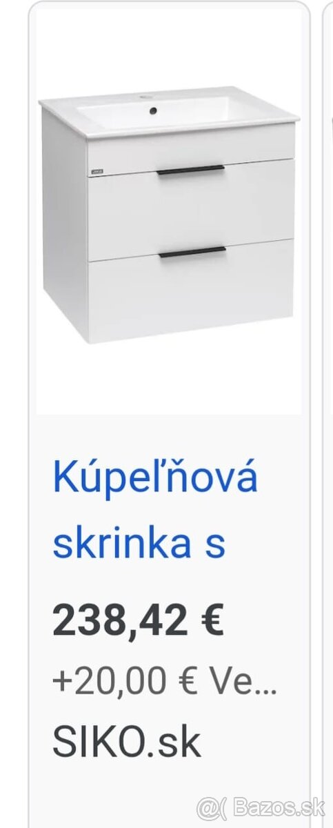Umývadlo so skrinkou, NOVÉ.