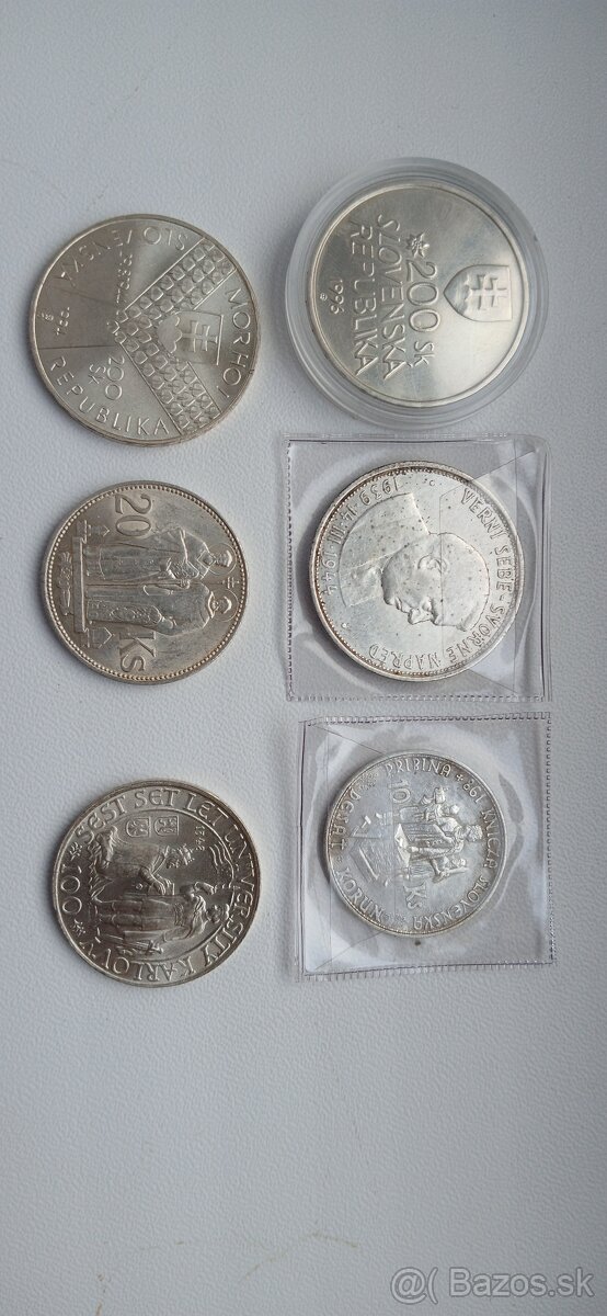 strieborne mince