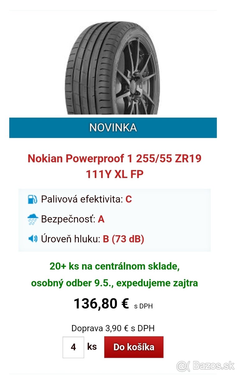 Pneumatiky Nokian Powerproof 1 255/55 ZR19 111Y XL FP